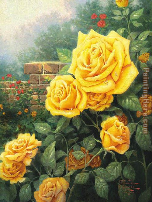A Perfect Yellow Rose painting - Thomas Kinkade A Perfect Yellow Rose art painting